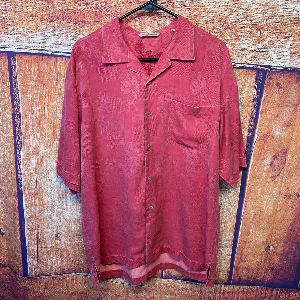 Tommy Bahama Silk Floral Button-Down Shirt Sz L